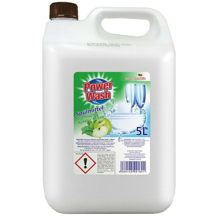 Плин для миття посуду Яблуко, Power Wash 5л