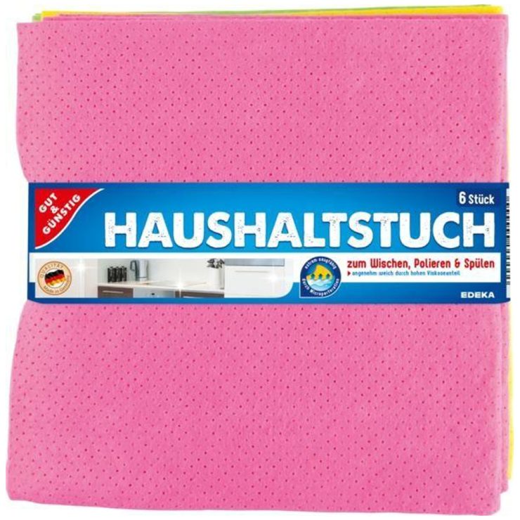 Ганчірка для прибирання Універсальна, Gut & Gunstig 6 шт (38см*38см)