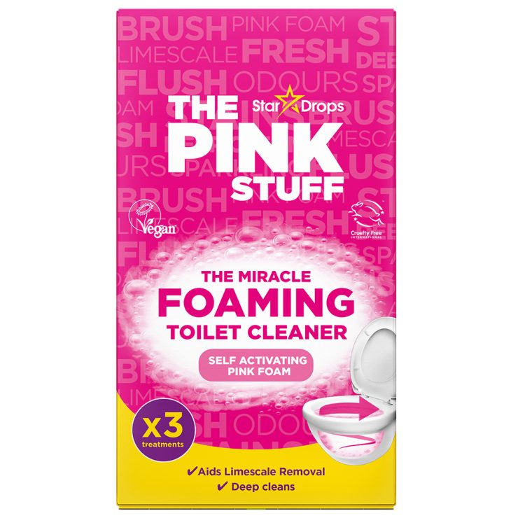 Пінний порошок для чищення туалету , Pink Stuff 3x100 г
