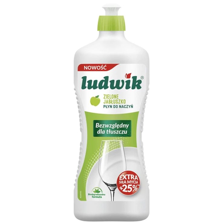 Рідина для миття посуду Зелене яблуко, Ludwik 900 мл
