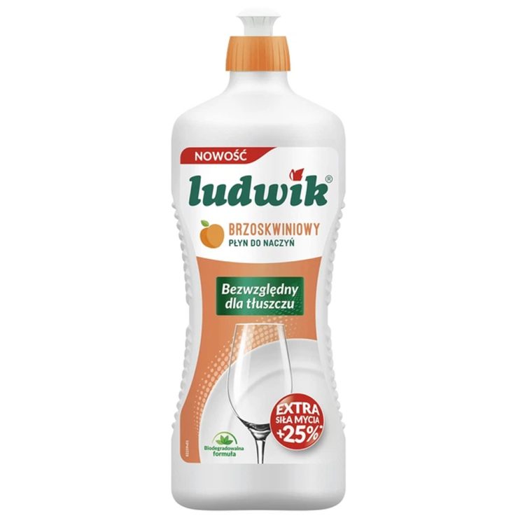Рідина для миття посуду Персик, Ludwik 900 мл