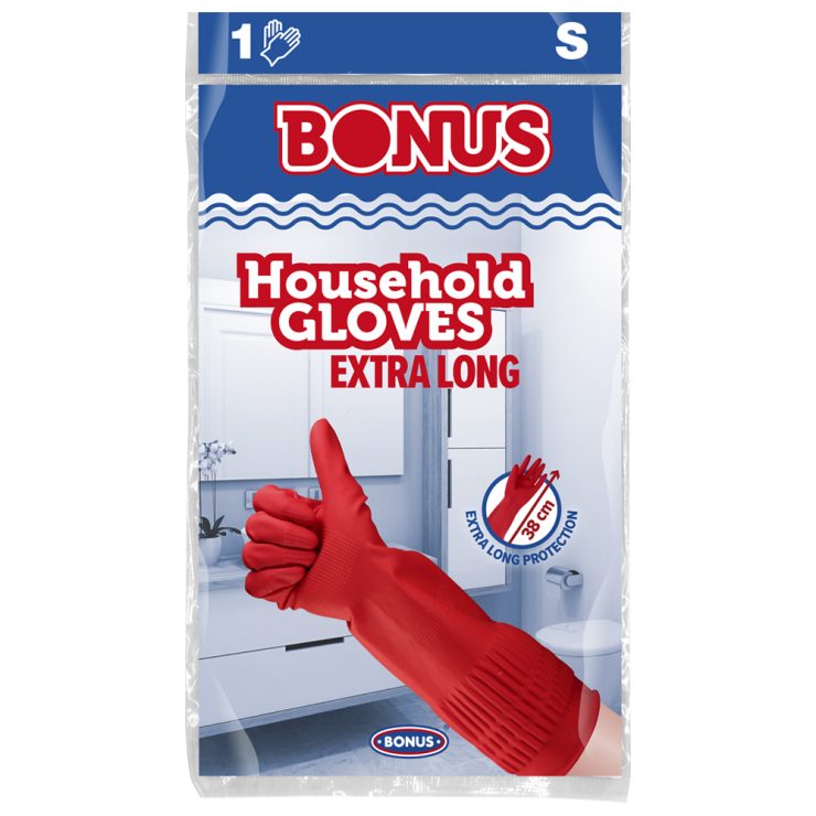 Рукавиці резинові подовжені S, BONUS