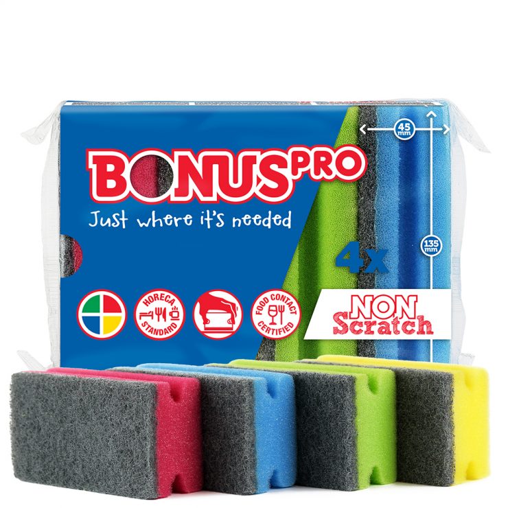 Губка для миття посуду, BONUS 4 шт.