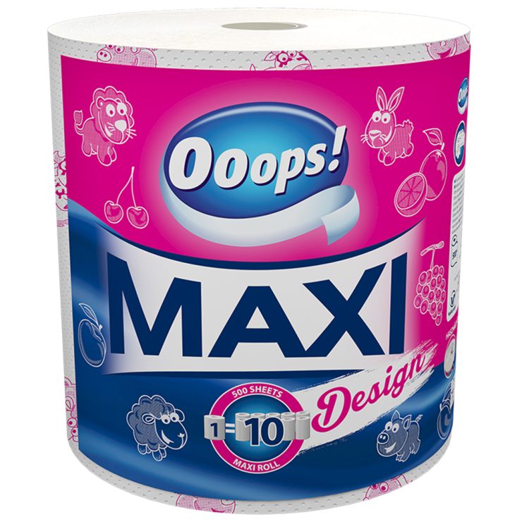 Рушники 2-ох шар. Максі Дизайн, Ooops! 1шт. 500 відр.