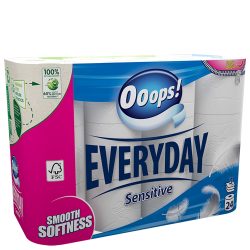 Туалетний папір EveryDay Сенсетів 3-ох шар., Ooops! 24 шт.115 відр.