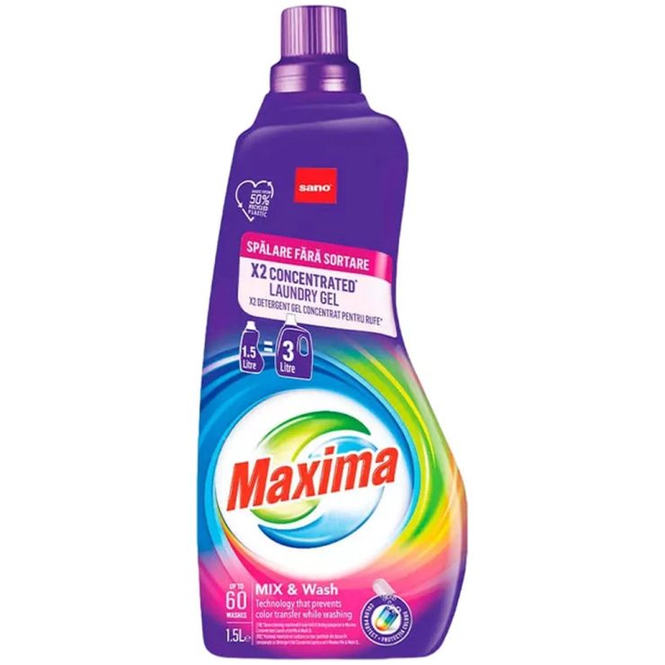 Концентрований гель для прання Mix&Wash, Sano 1,5 л