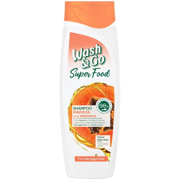 Шампунь з папайя та морінга, Wash&Go 400 мл
