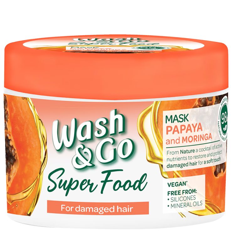 Маска для волосся з папайя та морінга, Wash&Go 300 мл