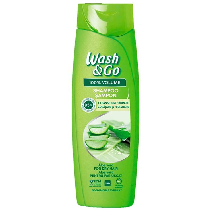 Шампунь для сухого волосся з екстрактом алое вера, Wash&Go 360 мл