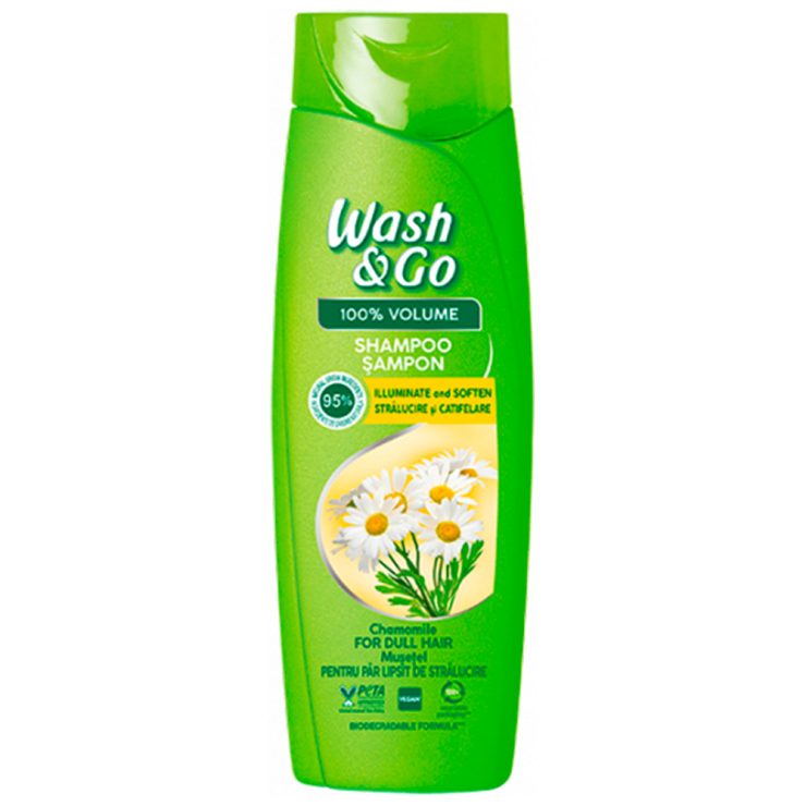 Шампунь з екстрактом ромашки для тьмяного волосся, Wash&Go 360 мл