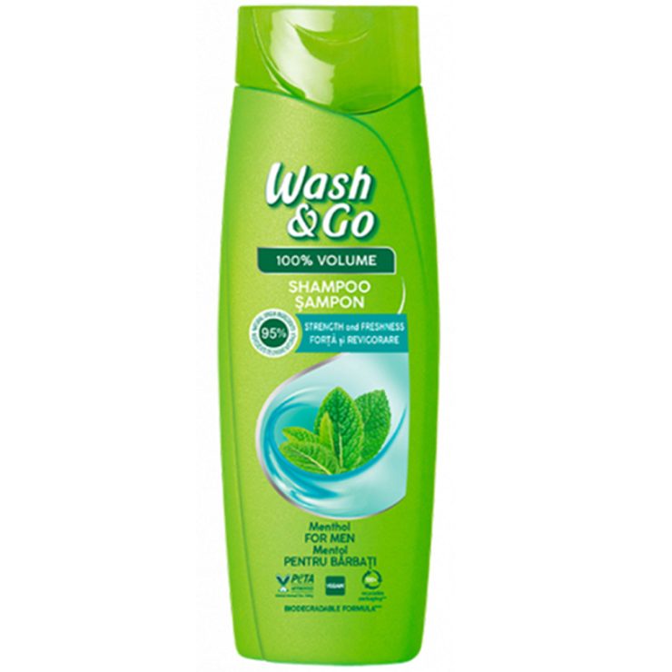 Шампунь з ментолом для всіх типів волосся, Wash&Go 360 мл