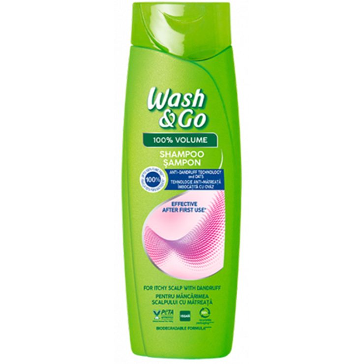 Шампунь проти лупи з екстрактом вівса для чутливої шкіри голови, Wash&Go 360 мл