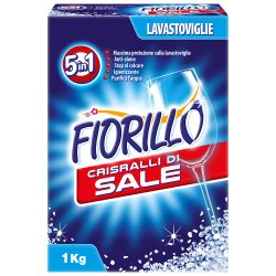 Сіль для посудомийних машин 5в1 Кристалізована, Fiorillo 1 кг.