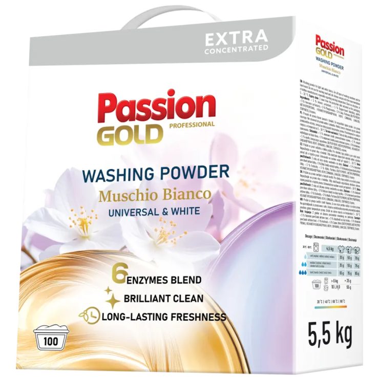 Порошок для прання універсальний Білий мускус, Passion Gold Professional 5,5 кг