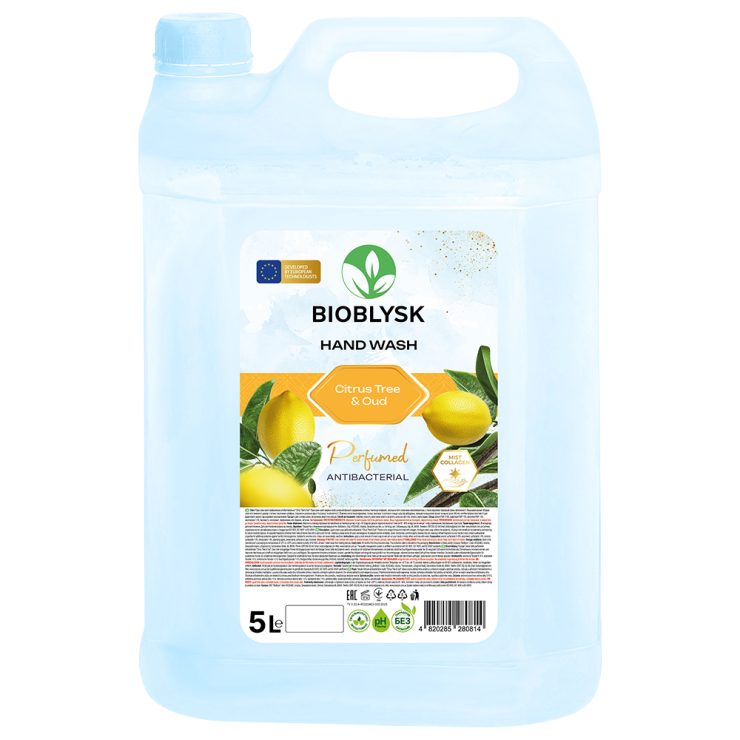 Рідке крем-мило парфумоване антибактеріальне “Citrus Tree & Oud” BioBlysk 5 л