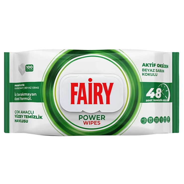 Серветки вологі для прибирання підлоги Power Wibes з ароматом білого мила, Fairy 100 шт.