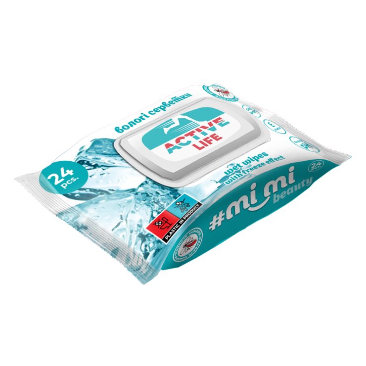Вологі серветки Active Life Beauty, Мі Мі 24 шт
