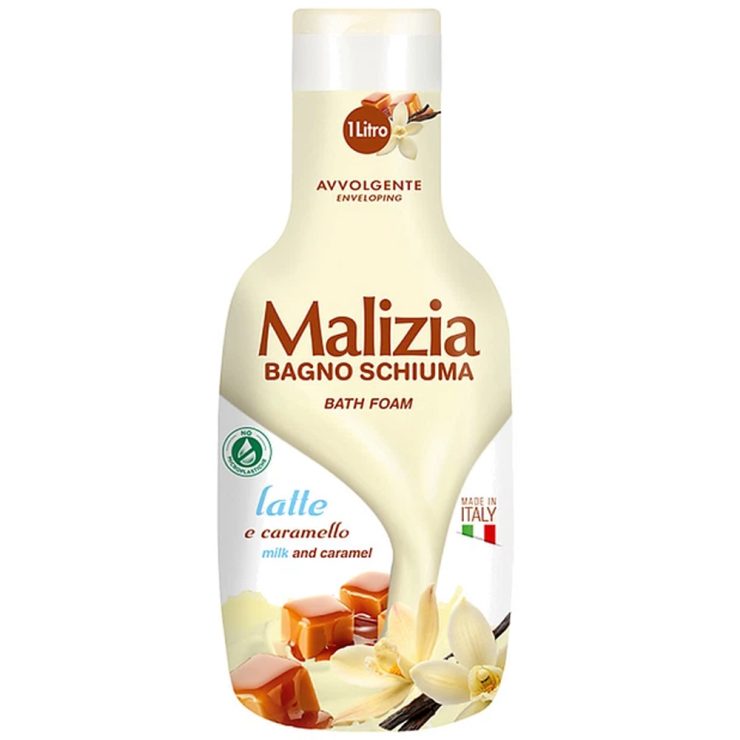 Гель-піна для ванни та душу Milk&Caramel, Malizia 1л