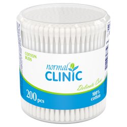 Ватні палички в круглій коробці, Normal Clinic 200 шт