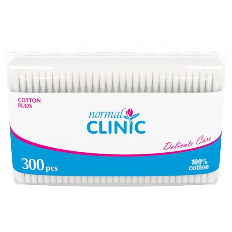 Ватні палички в ZIP упаковці, Normal Clinic 300 шт