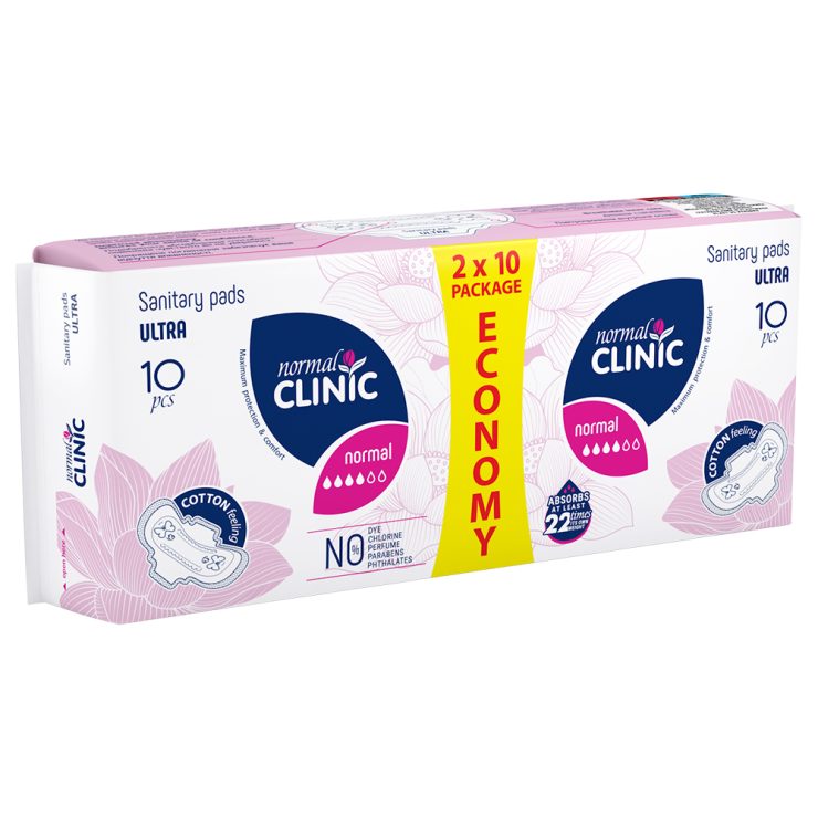 Прокладки для критичних днів Ultra Cotton Feeling 4 краплі DUO, Normal Clinic 20 шт