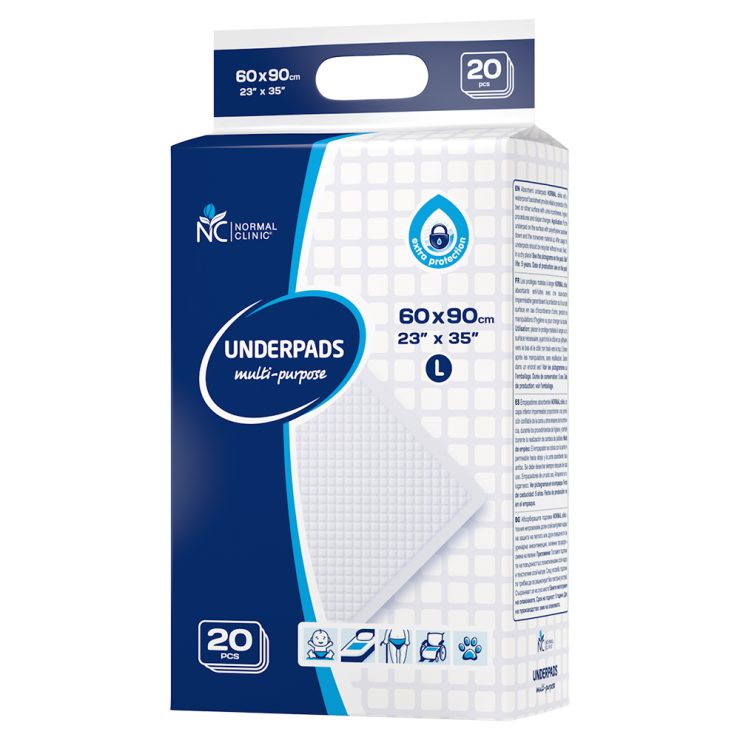 Універсальні гігієнічні пелюшки L Big Pack, Normal Clinic 60x90 20 шт