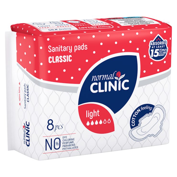 Прокладки для критичних днів Classic Cotton Feeling 4 краплі, Normal Clinic 8 шт