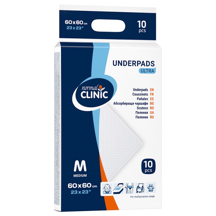 Універсальні гігієнічні пелюшки Ultra M, Normal Clinic 60x60 10 шт