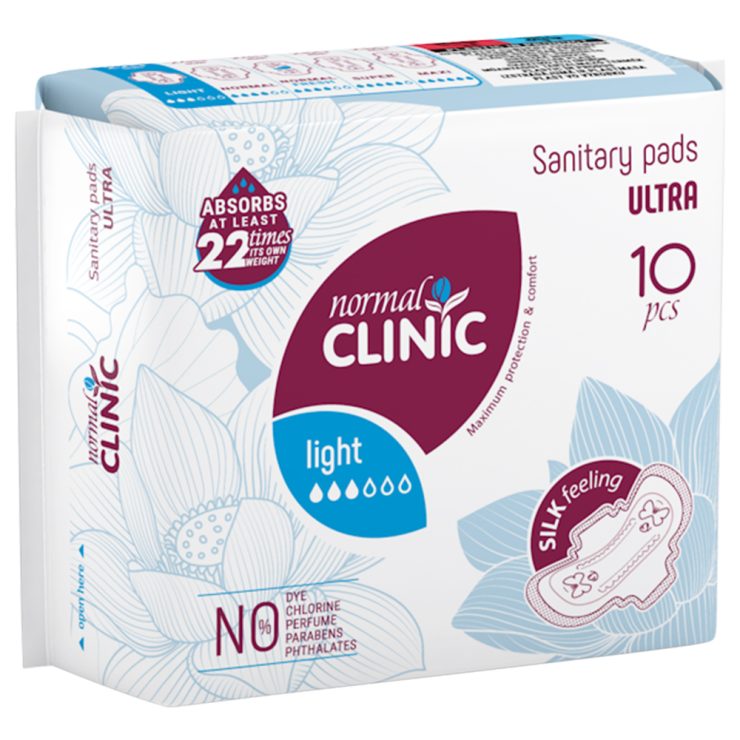 Прокладки для критичних днів Ultra Silk Feeling 3 краплі, Normal Clinic 10 шт