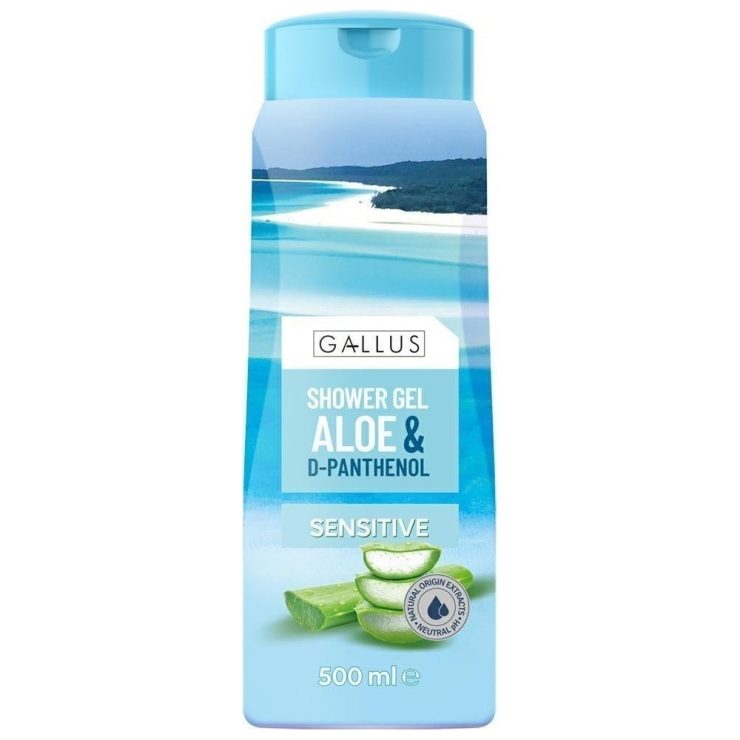 Гель для душу Алое+Д-пантенол, Gallus 500 мл