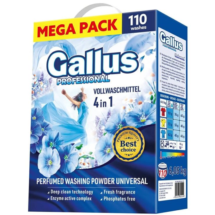 Пральний порошок 4в1 Універсальний, Gallus Professional 6,05 кг