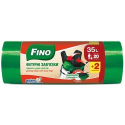 Пакети для сміття з фігурними зав’язками, Fino 35 л 20+2 шт