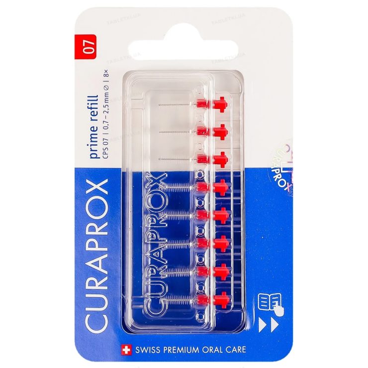 Набір змінних йоржиків Prime Refill, d-0,7 мм, Curaprox 8 шт.