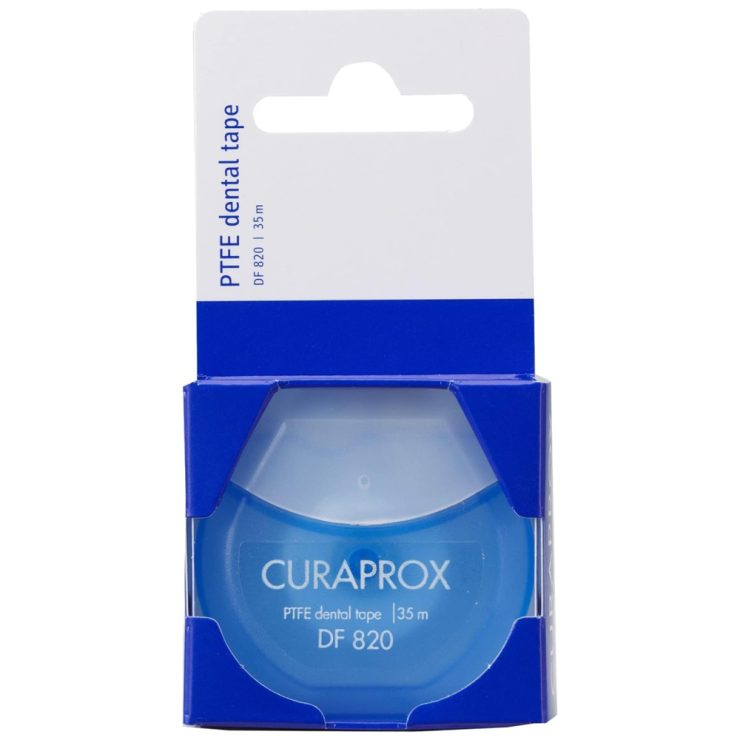 Нитка міжзубна тефлонова з хлоргексидином, Curaprox 35 м