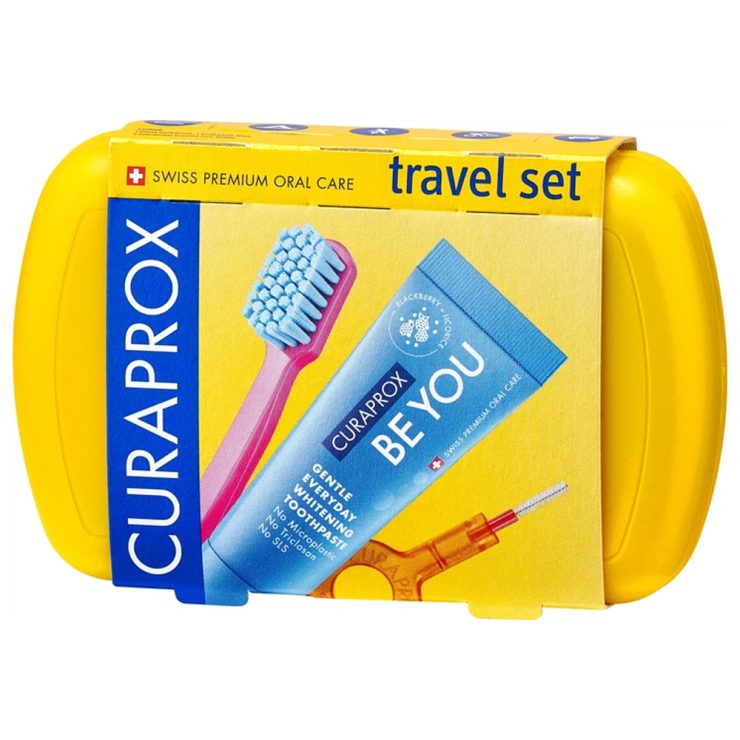 Доброжній набір для догляду за зубами Be You Travel Set жовтий, Curaprox
