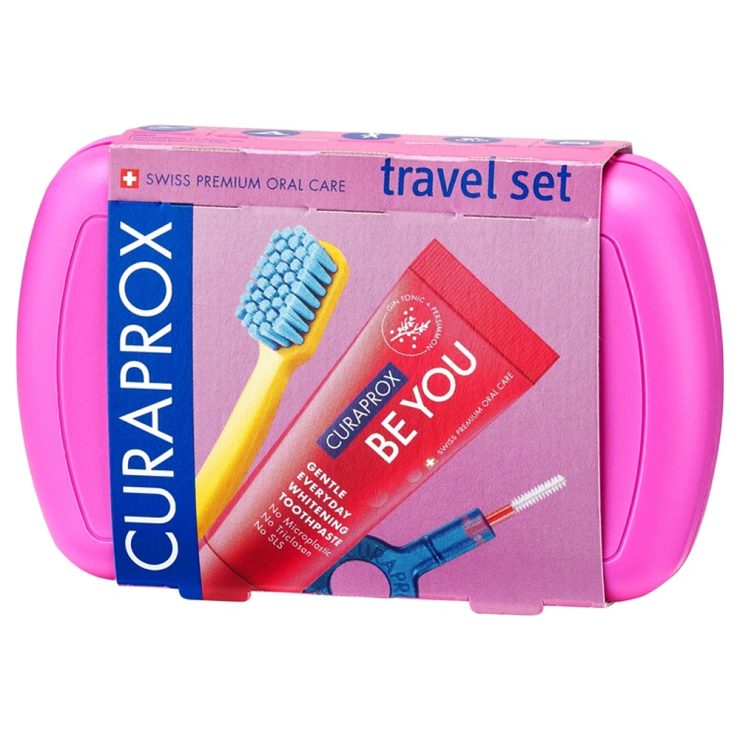 Доброжній набір для догляду за зубами Be You Travel Set рожевий, Curaprox