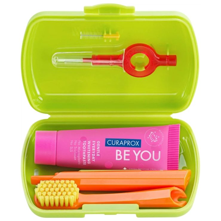 Доброжній набір для догляду за зубами Be You Travel Set зелений, Curaprox