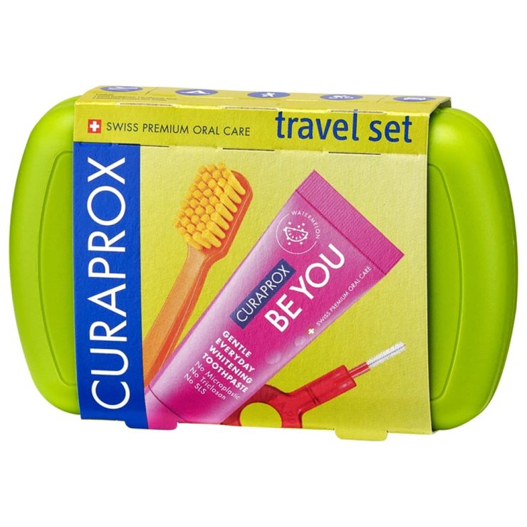 Доброжній набір для догляду за зубами Be You Travel Set зелений, Curaprox