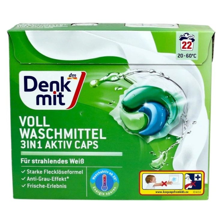 Капсули для білого 3in1 Aktiv caps, Denkmit 22 шт
