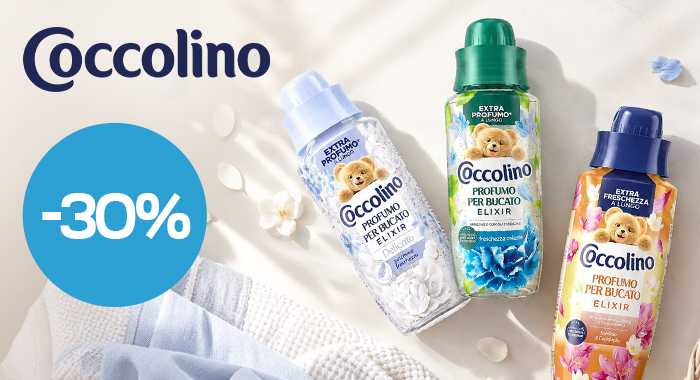 Знижка -30% на еліксири для прання Coccolino!